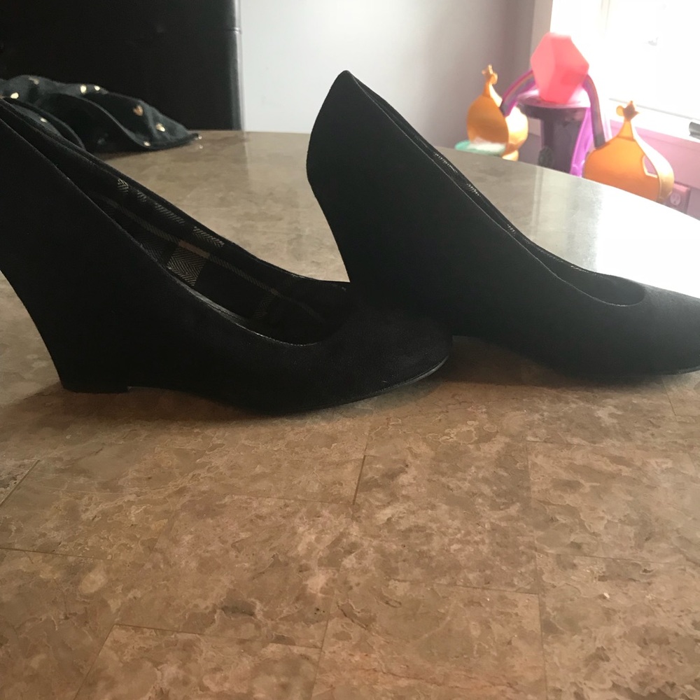 Fergalicious Black Suede Wedges